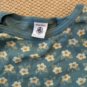 Floral Blue Girls Pajamas by Petit Bateau